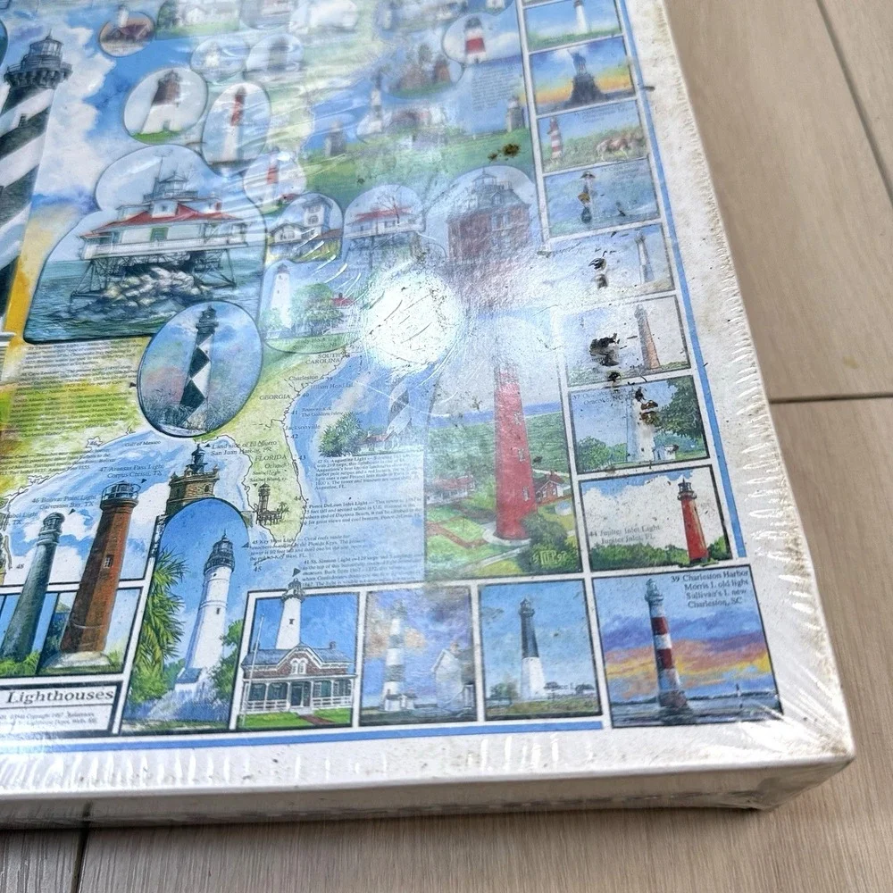 VTG American Lighthouses 1000 Piece Puzzle White Mountain 1997 Sealed USA NIB!!‎